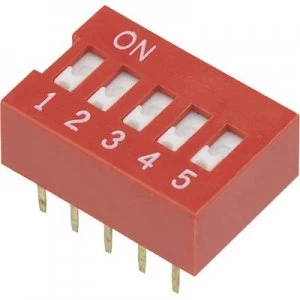 Image of DIP switch Number of pins 5 Slide type TRU COMPONENTS DSR 05