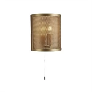 Image of 1 Light Wall Light Mesh Matt Gold, E27