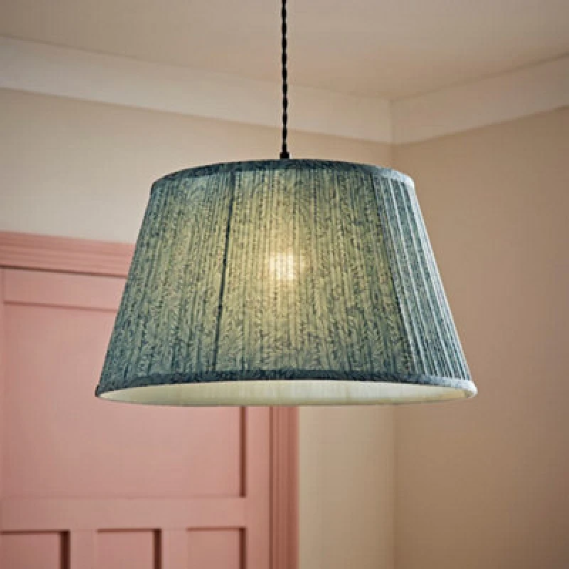 Image of ValueLights ValueLights Alba Pleated Tapered Leaf Easy Fit Ceiling Pendant Light Lamp Shade in Blue Size: Large Blue Large Unisex 5016529272922