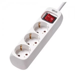 Image of Tripp Lite 3 Outlet Power Strip German Type F Schuko Outlets 220 250V