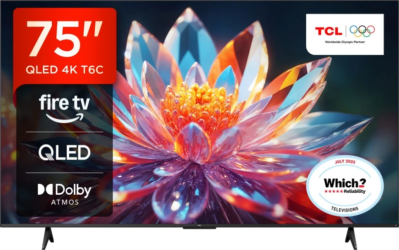 Image of TCL T6C 75" Smart 4K Ultra HD QLED Fire TV [2025] - 75T6C-UK