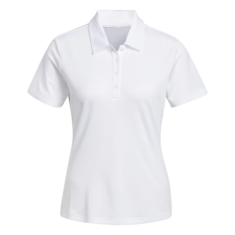 Image of adidas Short Sleeve Performance Polo Shirt Womens White female 10 (S)