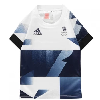 Image of adidas Great Britain Rugby Jersey Juniors - Wht/Blue/Red
