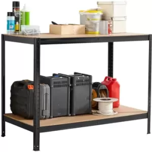 Image of Neo Black Metal Steel Bench Workbench Garage DIY Shed Warehouse Work Tool