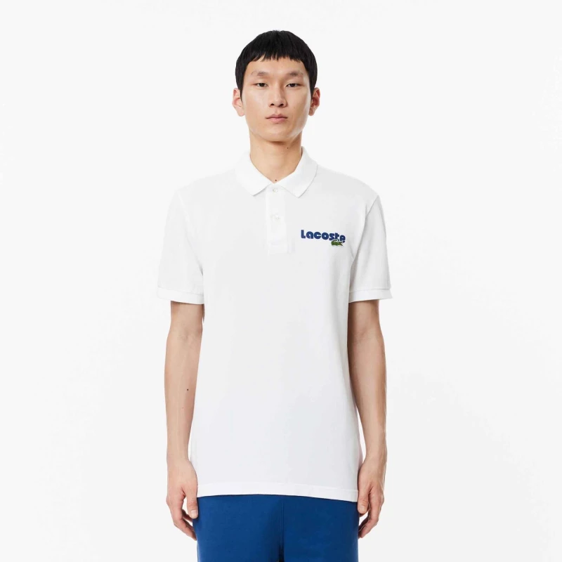 Image of Lacoste Logo Polo Shirt - White White XS