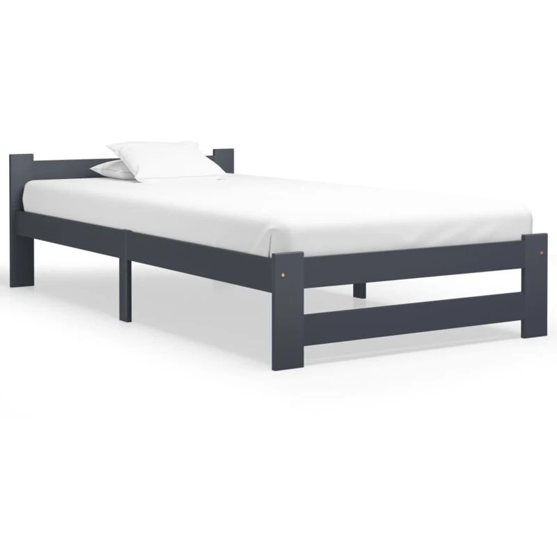 Image of VIDAXL Bed Frame without Mattress Dark Grey Solid Pine Wood 100x200cm Vidaxl 8720286290033
