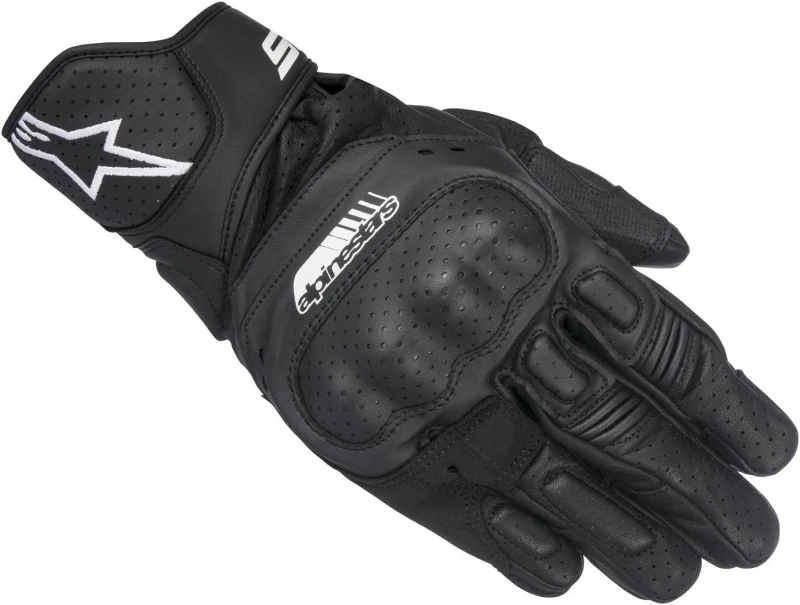 Image of Alpinestars SP-5 Leather Motorcycle Gloves M Black Black