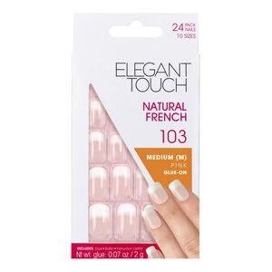 Image of Elegant Touch Medium Fake Nails French Manicure Set 103 Nude