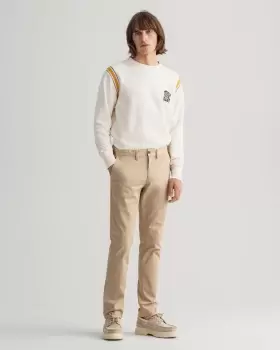 Image of GANT Men Hallden Slim Fit Twill Chinos (36-32) Beige