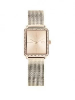 Image of Tommy Hilfiger Tea Rose Tone Square Dial Watch