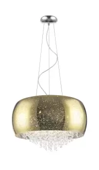 Image of Luna 5 Light Gold Crystal Pendant Ceiling Light