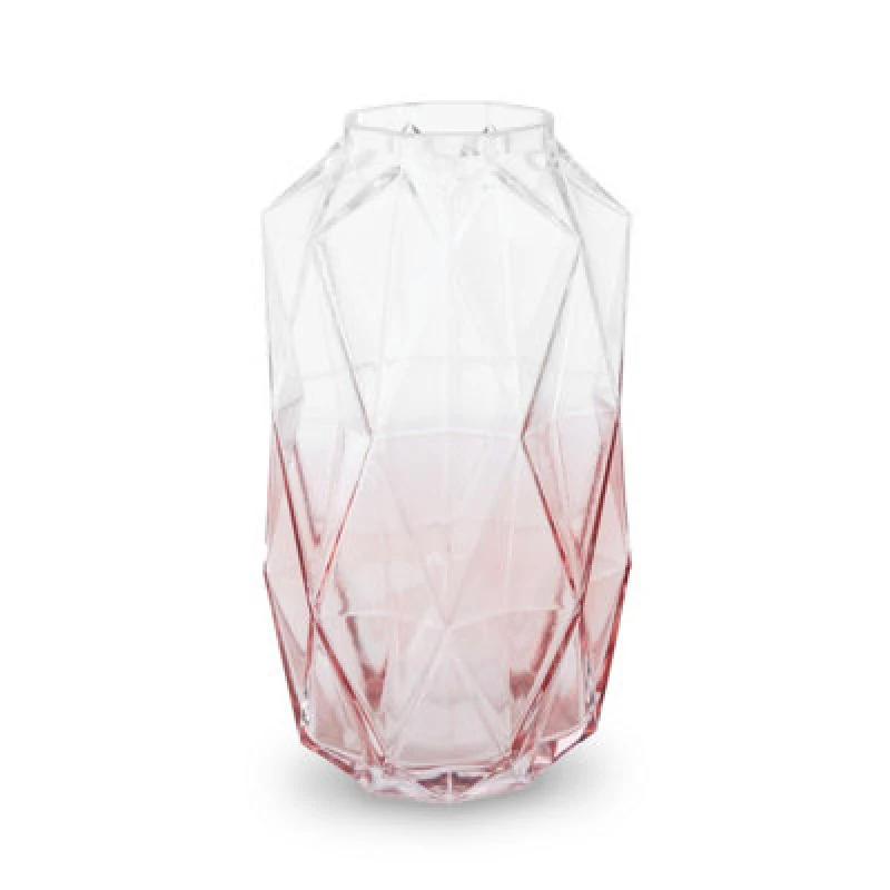 Image of Premier Housewares Brice Large Pink Glass Vase Pink