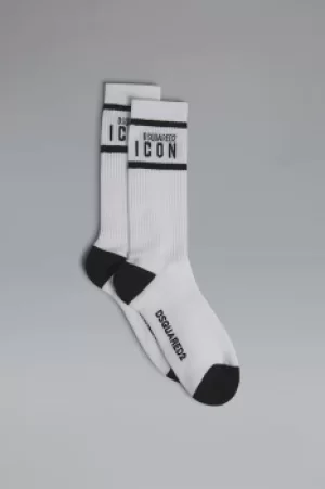 Image of DSQUARED2 Men Ankle socks White Size 8-9 76% Cotton 21% Polyamide 3% Elastane
