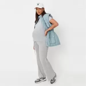 Image of Missguided Maternity Full Length Wide Leg Trousers - Grey