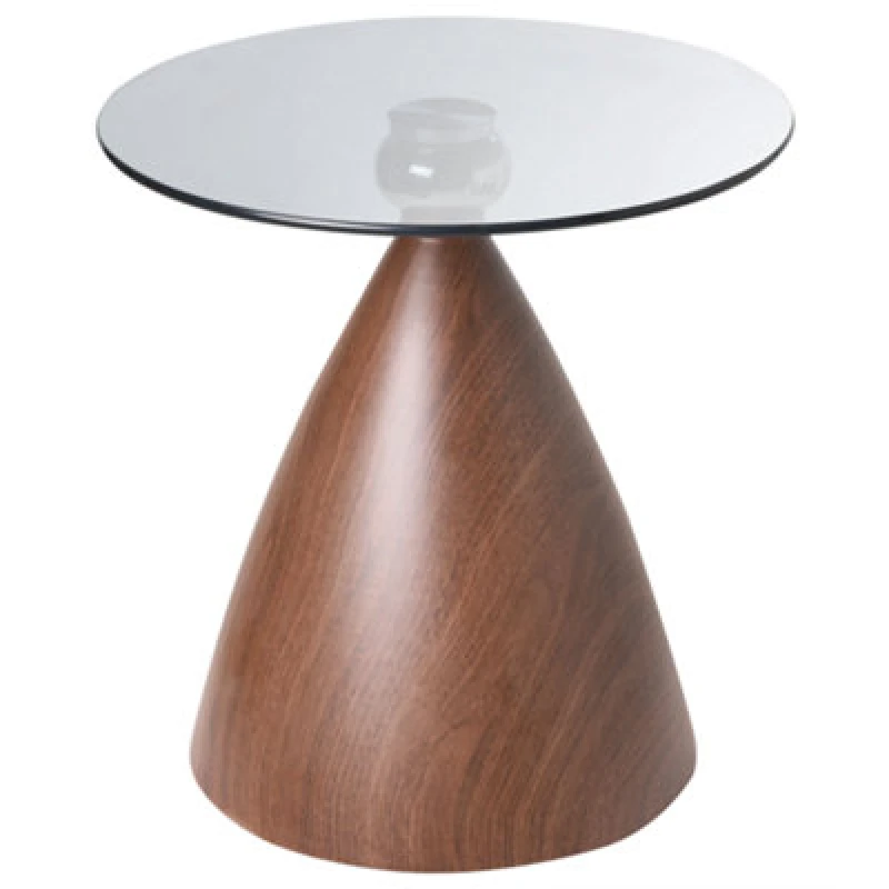 Image of Beliani Side Table Corella Tempered Glass Brown/ Black