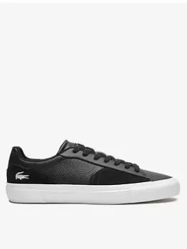 Image of Lacoste Mens Lacoste L006 Leather Trainers, Black/White, Size 8.5, Men