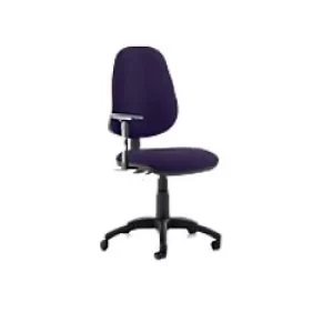 Image of Dynamic Permanent Contact Backrest Task Operator Chair Height Adjustable Arms Eclipse I Tansy Purple Seat Without Headrest High Back