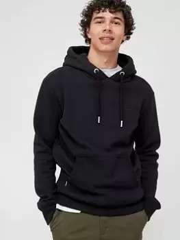 Image of Superdry Vintage Logo Embroidered Logo Hoodie - Black Size XL Men