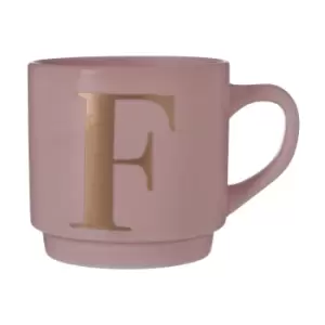 Image of Pink Porcelain F Alphabet Mug