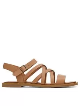 Image of TOMS Sephina Leather Sandals - Sandy Beige, Beige, Size 7, Women
