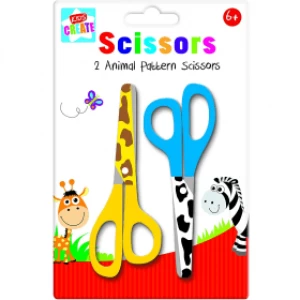 Image of Kids Create Plastic Animal Print Scissors (2 Pack)
