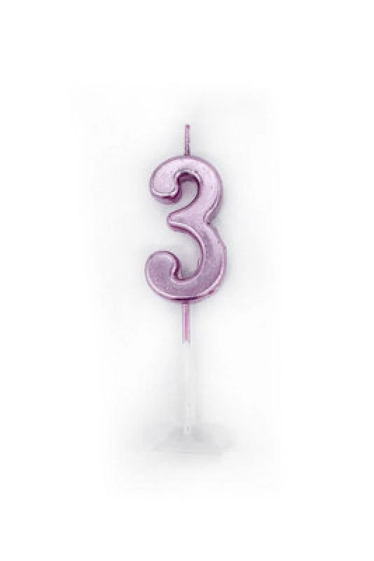 Image of Shatchi Number Candle Pink 3 Candle Birthday Anniversary Party Cake Decorations Topper Pink unisex