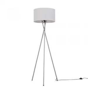 Image of Camden Grey Tripod Floor Lamp with XL Cool Grey Reni Shade