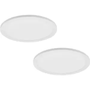 Image of 2 PACK 300mm Modern Ceiling Light White Slim Round Low Profile 17W LED 4000K