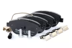 Image of Bosch Brake pad set 0 986 424 596 Brake pads,Brake pad set, disc brake FIAT,LANCIA,ABARTH,GRANDE PUNTO (199),BRAVO II (198),STILO (192)