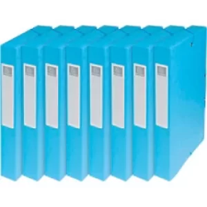 Image of Exacompta Elasticated Box File 40mm, A4, Turquoise, Pack of 8