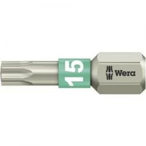 Image of Torx bit T 15 Wera 38671 TS TX 15 X 25 MM Stainless steel