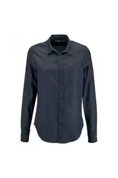 Image of Barry Long Sleeve Denim Shirt