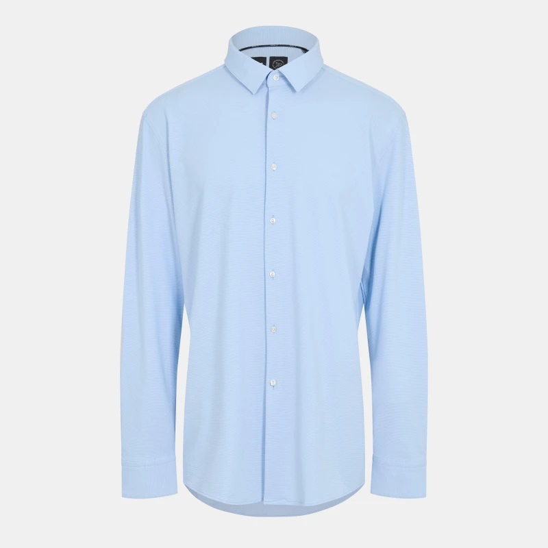 Image of Boss Mens Hank Kent Long Sleeve Oxford Shirt Light/Pstl Blue male 34 (44)