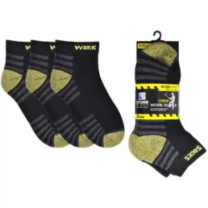 Image of Storm Ridge Mens Crew Work Socks (3 Pairs) (7-11 UK) (Black)