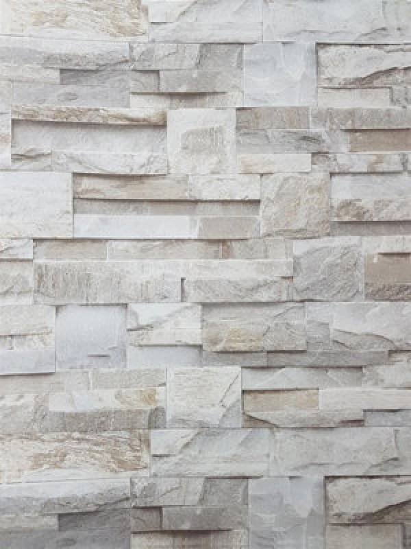Image of Yes-Online 3D Slate Stone Brick Effect Wallpaper Grey Beige Realistic Textured Vintage