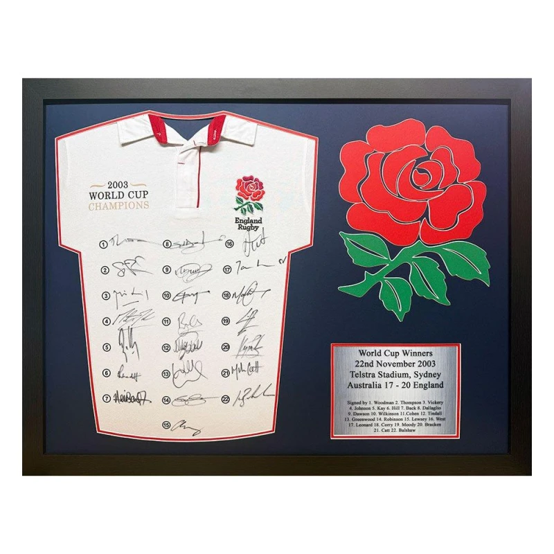Image of AllStarSignings Ltd Fully Signed England Rugby 2003 World Cup Shirt White unisex One Size