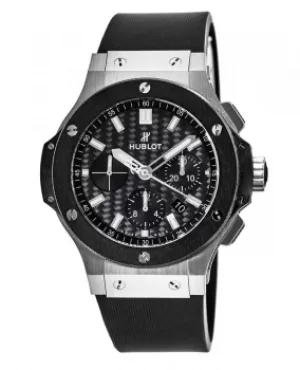 Image of Hublot Big Bang 44mm Ceramic Carbon Fiber Chronograph Dial Rubber Strap Mens Watch 301.SM.1770.RX 301.SM.1770.RX