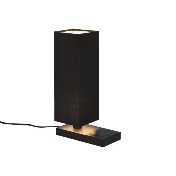 Image of Haley Modern Table Lamp with Shade Black Matt