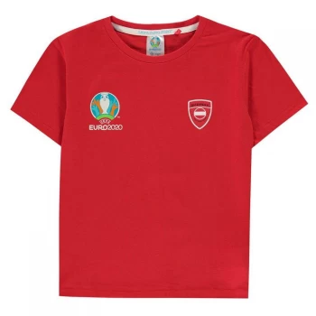 Image of UEFA Euro 2020 Austria Core T Shirt Junior Boys - Red