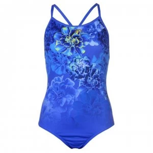 Image of Slazenger Rebecca Adlington Recordbreaker Swimsuit Ladies - Blue Flower