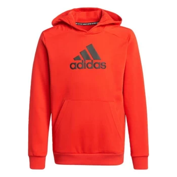 Image of adidas Logo Hoodie Kids - Vivid Red / Black