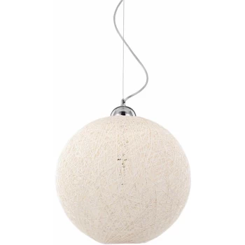 Image of Ideal Lux Lighting - Ideal Lux Basket - 1 Light Large Ceiling Globe Pendant Cream, E27