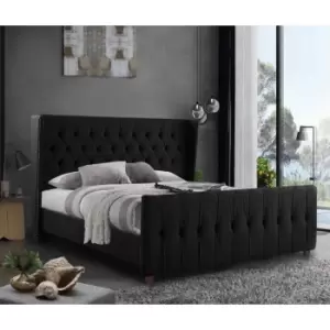 Image of Clarita Bed Small Double Plush Velvet Black
