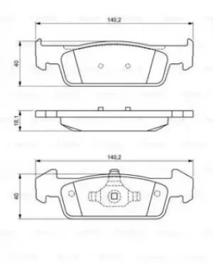 Image of Bosch 0986494697 Brake Pad Set Disc Brake Front Axle
