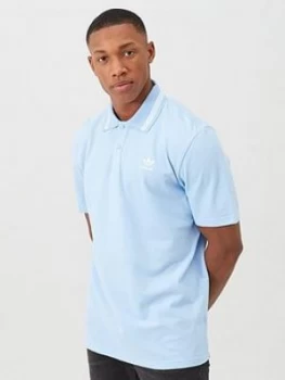 Image of adidas Originals Pique Polo - Blue, Size S, Men
