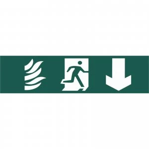 Image of Scan Running Man Arrow Down Sign 200mm 50mm Standard