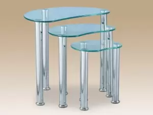 Image of Seconique Cara Glass Nest of Tables Flat Packed