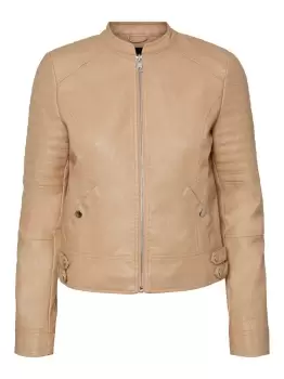 Image of VERO MODA Short Coated Jacket Women Beige