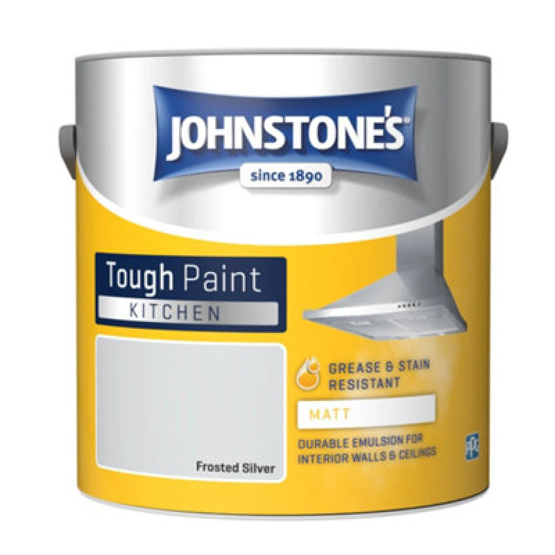 Image of Johnstone's Kitchen Matt Tough Paint Frosted Silver - 2.5L