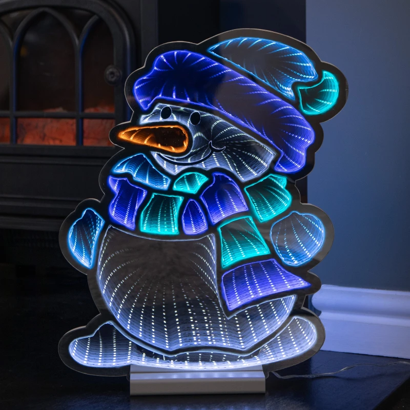 Image of 40cm Light up Snowman Infinity Christmas Decoration with Blue and White LEDs